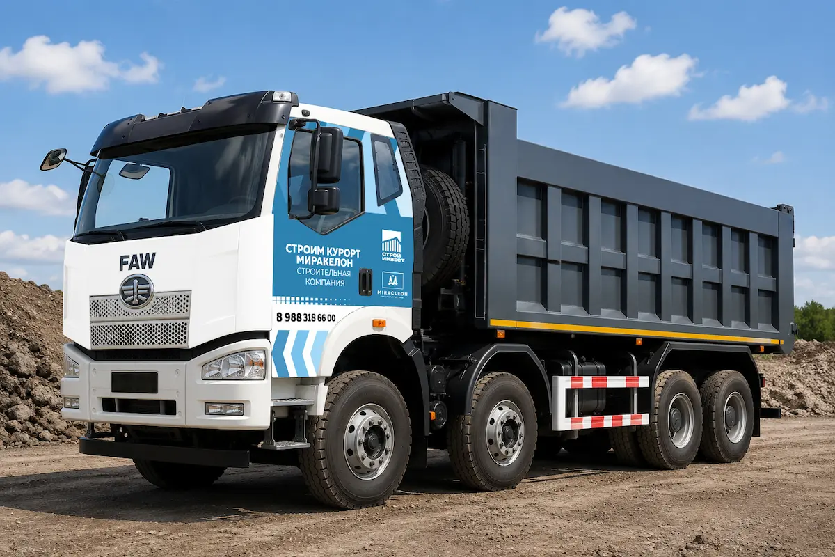 Самосвал FAW 3310 8×4 с U-образным кузовом Tianma 34 м³